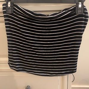 Black and White Striped AE Tube Top